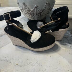 Black Suede Wedges